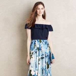 Anthropologie Bluefield Midi Skirt